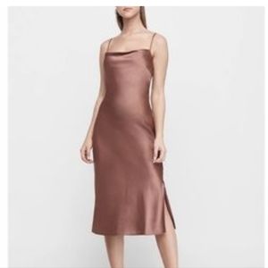 Express Cowl Neck Midi Slip Dress